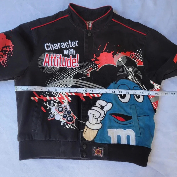 Vintage JH Design M&Ms Racing Jacket Character with Attitude Youth Size L 9-10 - Picture 11 of 16